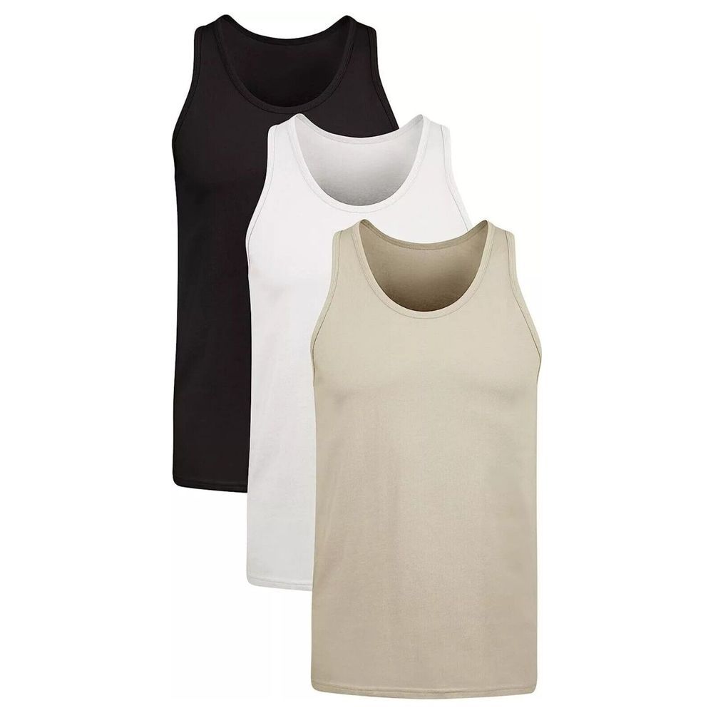 Hanes Men's Stretch Cotton Tank Tops 3-Pack Comfort & Style XL Moisture Wicking